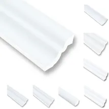MDEKOR 100 Meter Deckenleisten Styropor XPS Stuckleisten Abschlussleiste Decke Weiss 50X50 mm Zierprofile Styroporleisten Deckenleisten Zierleisten Sparpaket NS50