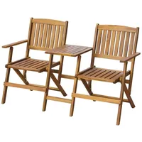 VidaXL Gartenbank Klappbar mit Teetisch 140 cm Massivholz Akazie