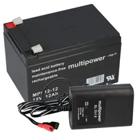 Multipower Blei-Akku MPL7,2-12 12V 7,2Ah + Ladegerät