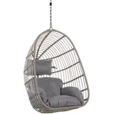 Beliani Hängesessel, Grau, Kunststoff, 84x113x70 cm, Gartenmöbel, Hängesessel