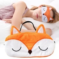 CXAFQ Schlafmaske Niedliche Augenbinde 3D Fuchs Flauschige Tier Cartoon Augenmaske, Atmungsaktiv und Bequem, für Kinder Erwachsene für Schlaf Reisen Camping, Orange