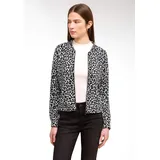street one studio Cardigan mit allover Leoprint Schwarz 44