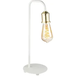 Retro Stil Tisch Leuchte Wohn Schlaf Zimmer Vintage Nacht Licht Messing Lampe weiß Globo 15415T