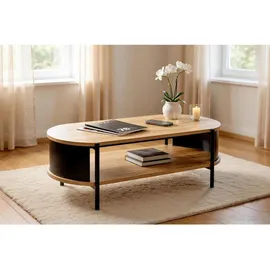 Haku-Möbel Couchtisch Eiche natur Schwarz 54 x 37 x 100 cm