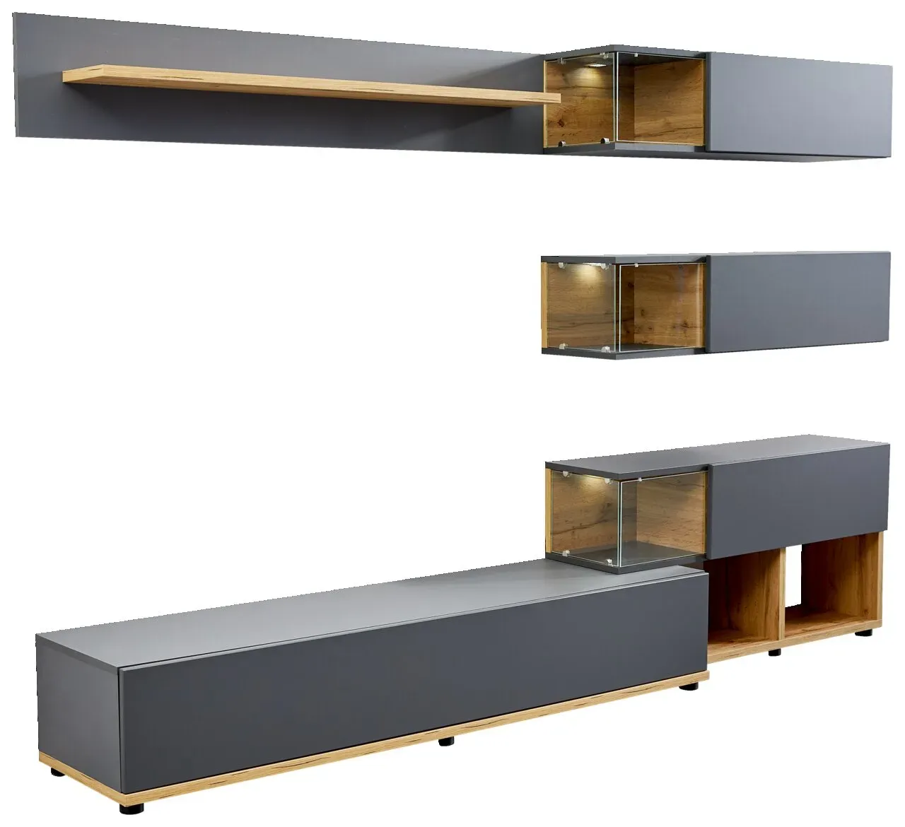 Livetastic TV-Lowboard-Kombination SILK - B/H/T ca. 240,00x150,00x40,00