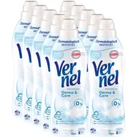 VERNEL Derma & Care Weichspüler 10x 37 WL (370 Waschladungen), hypoallergener & speziell für sensible Haut entwickelter Wäscheduft sorgt für unwiderstehliche Weichheit, recycelbar