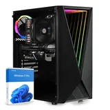 dcl24 Intel Gamer PC i5 14400, GTX1650 4GB - 500GB SSD, 16GB DDR5, PC System mit 10x4.7 GHz, Rechner mit WLAN, Spiele Computer mit Windows 11 Pro