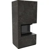 Kaminbausatz FLOKI BOX rechts 8 kW Ø 160 Quarzsinter NATURALI NERO GRECO schwarz