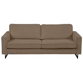 Home Affaire 3-Sitzer HOME AFFAIRE "Maxi-Ausführung Pinto, 236 cm, Cord, Chenille, Lederoptik", braun, B:236cm H:85cm T:97cm, 92% Polyester, 8% Nylon, Sofas, mit Keder, schwarze Metallfüße, Wellenunterfederung