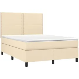 vidaXL Boxspringbett 140 x 200 cm Creme