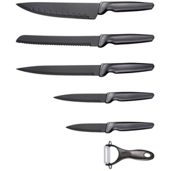Michelino Messer-Set 6 teiliges Messerset (5 Messer & 1 Sparschäler) grau