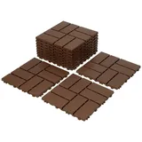 Clanmacy Terrassenplatte 88 Stück Klick-Terrassenfliesen 30x30 cm für Balkon, Garten braun 8 m2, Kunststoff 30x30 88 St. | 30 cm x 30 cm