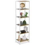 Relaxdays Standregal, Mehrfarbig, Metall, 50x180x35 cm, Wohnzimmer, -