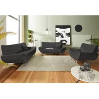 Home Affaire Polstergarnitur HOME AFFAIRE "Saltare elegant & komfortabel,, 3-2-1, bequem, Designfuß", schwarz (anthrazit, anthrazit), H:78cm T:82cm, Sitzmöbel-Sets