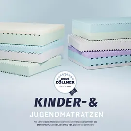 Julius Zöllner Jugendmatratze Soft Junior – Hochwertige Juniormatratze, Premium Komfortschaum mit Wellenprofil, OEKO-TEX Standard 100, Made in Germany, Größe 90x200cm