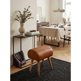 KADIMA DESIGN Sitzhocker Echtleder 45 x 53 x 40 cm Braun