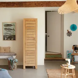 Einfacher Kinder-Hochschrank 180 Minimalys aus massivem Teakholz
