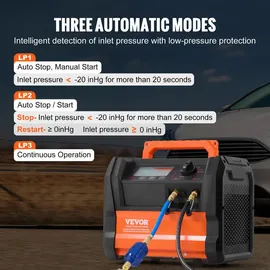 Vevor Kältemittel-Rückgewinnungsmaschine, tragbare 1-PS-Klimaanlagen-Rückgewinnungsmaschine mit Doppelzylinder und bürstenlosem 3000-U/min-Motor, Freon-Kältemittel-Recycling-Tool für Klimaanlagen,