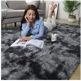 luxuskollektion Teppich Hochflor Langflor Wohnzimmer 200*250cm Schwarz Grau