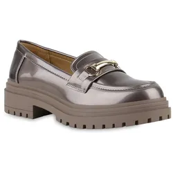 Damen Plateauschuhe in Bronze