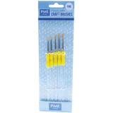 PME CB1009 5-teiliges Fein-Bastelpinsel, Nylon, gelb, 0,6 x 8,1 x 25,1 cm