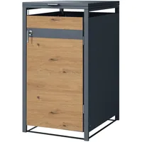 ML-Design Mülltonnenbox 1er 240L 68x80x116,3cm Anthrazit-Eichenoptik, Stahl