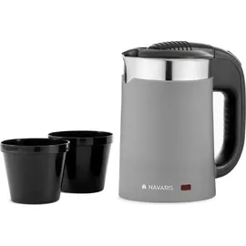 Navaris Reisewasserkocher 0,5 l Grau