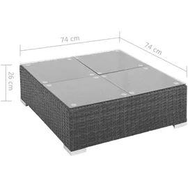 vidaXL Garten-Lounge-Set schwarz 44602