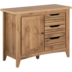 Sideboard heller Holzfarbton 3 Schubladen Schrank AGORA