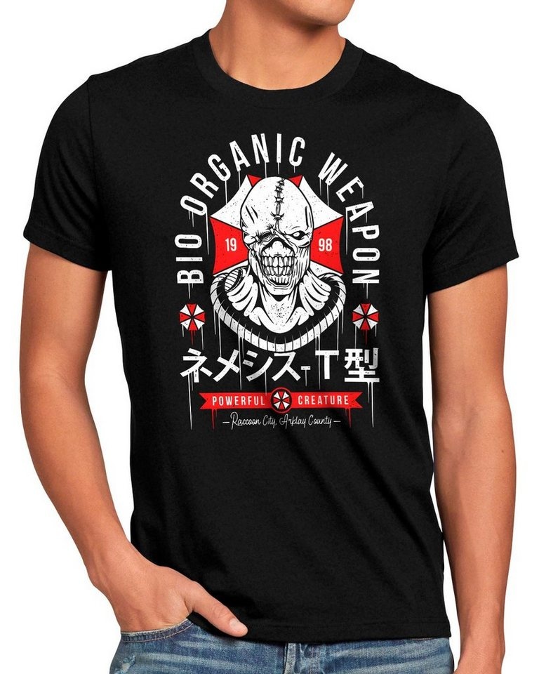 style3 Print-Shirt Herren T-Shirt Bioweapon evil resident umbrella corp virus zombie schwarz XXL