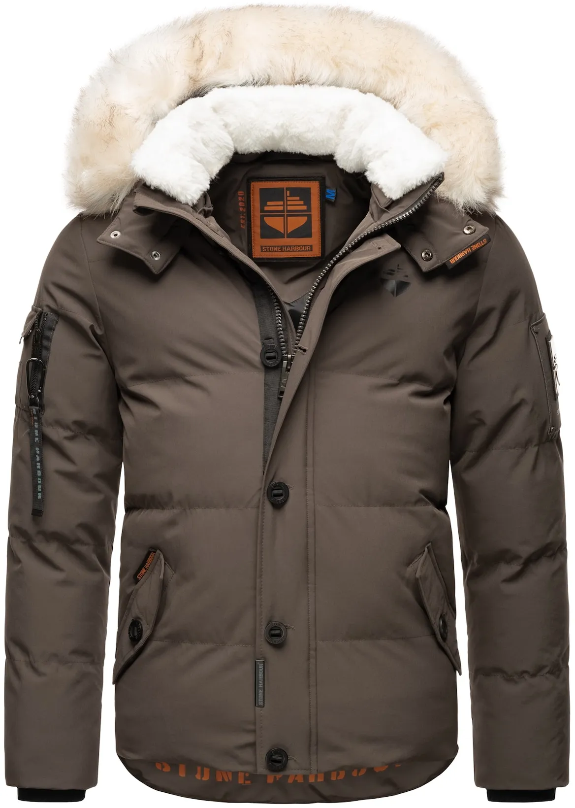 STONE HARBOUR Herren Winterjacke stylischer Winterparka mit abnehmbarer Kapuze Halvaar