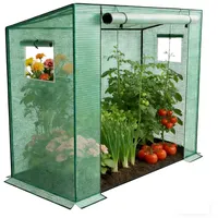 FIVMEN Gewächshaus Foliengewächshaus mit 2 Belüftungsfenster 200x80x150 cm, Tomaten Foliengewächshaus Balkon Outdoor Winterfest Tomatenhaus grün