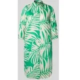 Milano Italy Knielanges Kleid Blätter-Print Grün 38