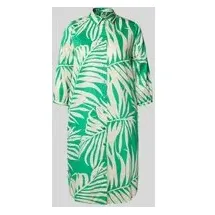 Milano Italy Knielanges Kleid Blätter-Print Grün 38