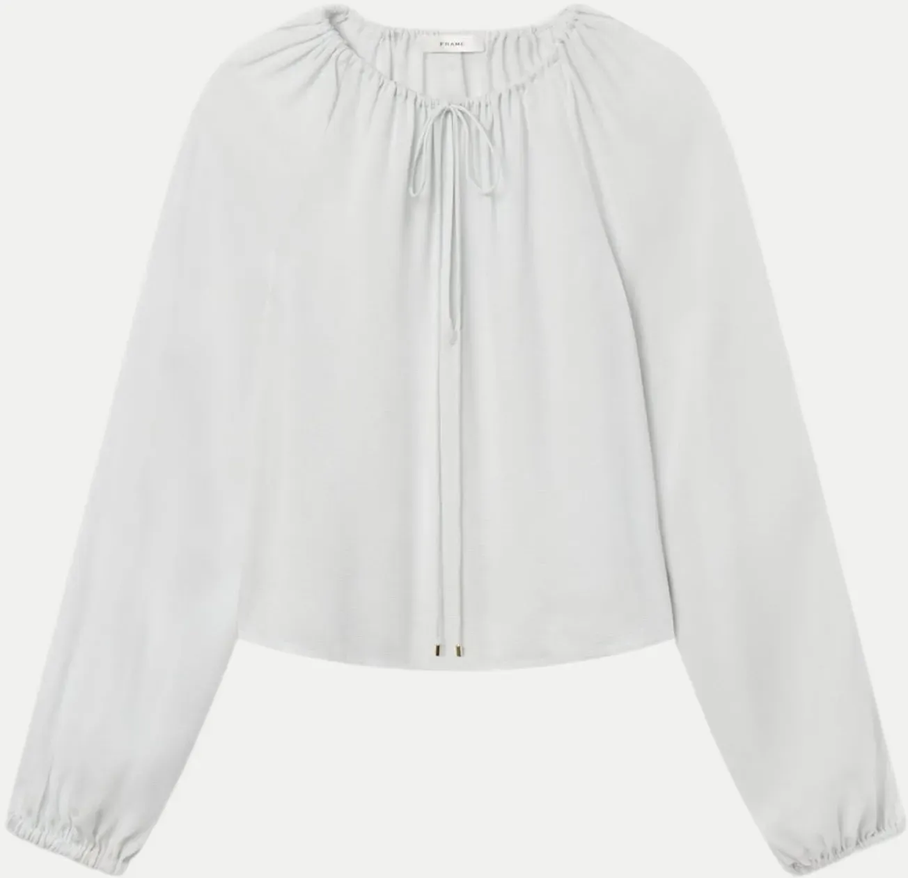 Seidenbluse im Ballon-Stil Weiß S
