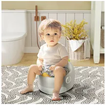 aiyaplay Kinder Töpfchen Kindertoilette, Kinder Toilettensitz mit Rückenlehne Abnehmbarem Topf, Griffe, Topfstuhl für Töpfchentraining Toilettentrainer für Kleinkinder 6-72 Monaten, Grau