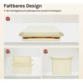Woltu Faltbare Aufbewahrungsbox 27 x 27 x 27 cm 3-tlg. Creme