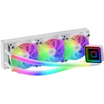 Mars Gaming ML-ULTRA360 Weiß, Flüssigkeitskühlung CPU, TDP 650W, Infinite Spiegel, 3 Silent FDB ARGB Lüfter, ARGB Röhren, Universal Multisocket