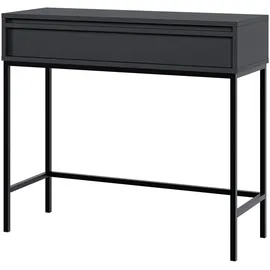 Selsey Evo - Konsolentisch mit Schublade und Metallgestell, Schwarz, 90 cm - Schwarz