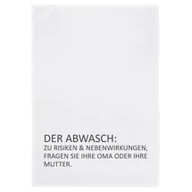 17;30 Hamburg Geschirrtuch weiß ‚Äûder Abwasch: Risiken & Nebenwirkungen‚Äú grau von 17;30 Hamburg 100% Baumwolle Siebdruck