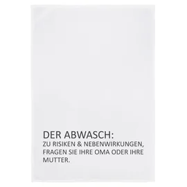 17;30 Hamburg Geschirrtuch weiß ‚Äûder Abwasch: Risiken & Nebenwirkungen‚Äú grau von 17;30 Hamburg 100% Baumwolle Siebdruck