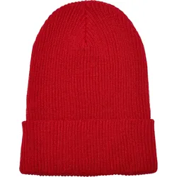 FLEXFIT Recycled Yarn Ribbed Knit Beanie - red - One Size