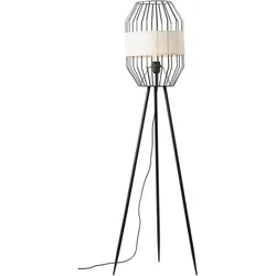 BRILLIANT Stehlampe "Slope", schwarz (schwarz, natur), Ø 45cm H: 150cm, Lampen, Stehlampe dreibeinig schwarz/natur, Standleuchte Stehlampe