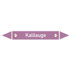 Rohrleitungskennzeichen Kalilauge - 100x15 mm Folie selbstklebend