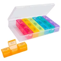 ZHANChen Tablettenbox 7 Tage3 Fächer Feuchtigkeits Beständiger Pillendose Geschäftsreisen und Täglichen Gebrauc Insgesamt 21 Fächer Inclusive Luft_Wasser Verdichtet