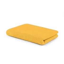 Setex Waffelpiqué Kuscheldecke, Vielseitige Decke aus 100% Baumwolle, Geeignet als Wohndecke, Tagesdecke, Sommerdecke, Outdoordecke und mehr, 150 x 200 cm, Gelb, Safrangelb