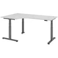Bümö Schreibtisch, Grau, Graphit, Nachbildung, L-Form, 200x72x120 cm, FSC