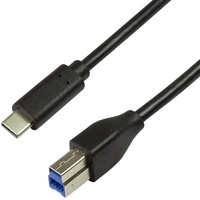 Logilink USB 3.2 (Gen1x1) Anschlusskabel, USB (Typ C) zu USB (Typ B schwarz, 2m