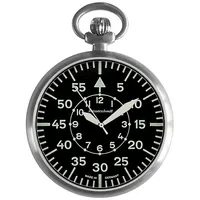 Messerschmitt Taschenuhr mit Kette im Fliegeruhren-Stil, (1-tlg) schwarz