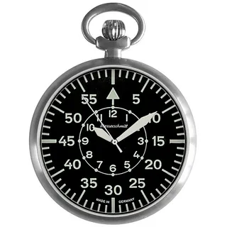 Messerschmitt Taschenuhr mit Kette im Fliegeruhren-Stil, (1-tlg) schwarz